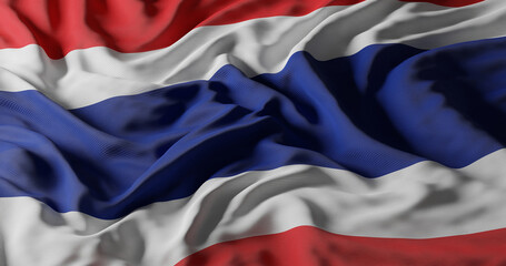 Realistic waving flag of Thailand 3D illustration