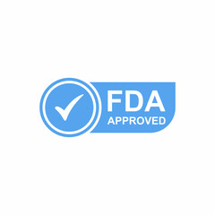 FDA Approved Food and Drug Administration stamp,  icon, symbol, label, badge, logo, seal