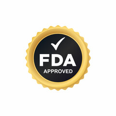 FDA Approved Food and Drug Administration stamp,  icon, symbol, label, badge, logo, seal