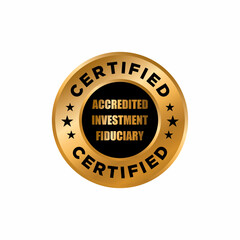 Professional Finance Certification Badge Design Template. Certified Company Examination stamp