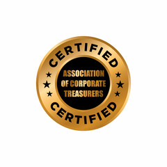 Professional Finance Certification Badge Design Template. Certified Company Examination stamp