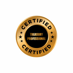 Professional Finance Certification Badge Design Template. Certified Company Examination stamp