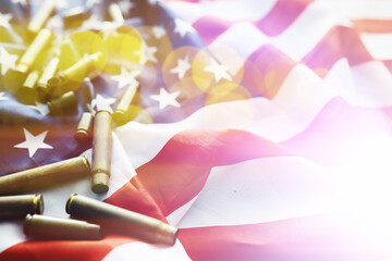 Abstract background with American flag on a gray background. Militaristic background USA and...