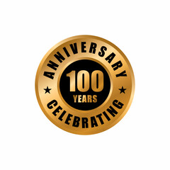 100 years anniversary celebration design template.  100 years anniversary vector stamp