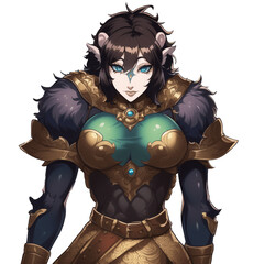 Fototapeta premium 亜人キャラクター立ち絵イラスト(AI generated image)