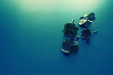 St. patrick's day background. Four-leaf clover symbol of good luck. Religious Christian Irish...