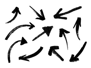 Set of hand drawn ink arrow illustration. Business doodle clipart. Single element for design