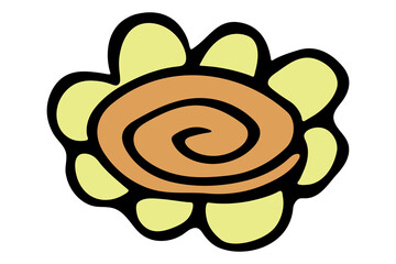 Simple flower clipart. Hand drawn floral doodle. For print, web, design, decor, logo