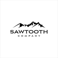 Mountains with sharp lines design in simple style