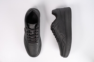 Black shoes isolated on white background.
