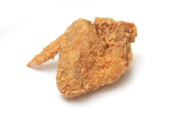 Close up of Chicken Fried Isolated White Background.