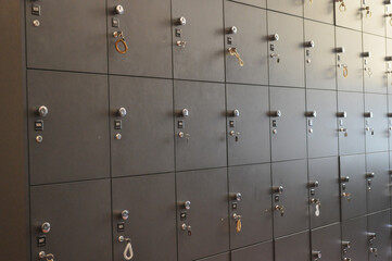locker cabinets in locker room