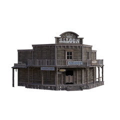 Western Houses Ensemble House Number 1. 3d Rendering-Illustration for Building Scene as Ovrlay, Clipart, Object. Photorealistic and high resolution 6000 x 6000px, 300dpi, PNG.