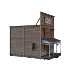 Western Houses Ensemble House Number 2. 3d Rendering-Illustration for Building Scene as Ovrlay, Clipart, Object. Photorealistic and high resolution 6000 x 6000px, 300dpi, PNG.