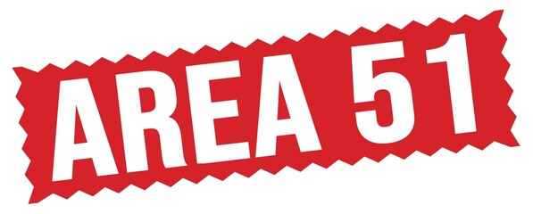 AREA 51 text written on red stamp sign.