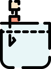 カラー点線アイコン　胸ポケット