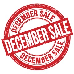DECEMBER SALE text written on red round stamp sign