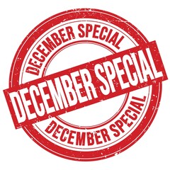 DECEMBER SPECIAL text written on red round stamp sign