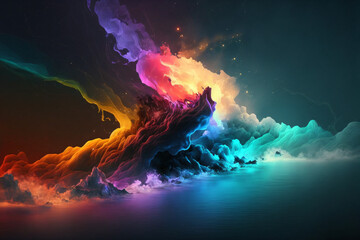 Abstract colorful cloud wallpaper, Generative AI.
