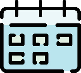 カラー点線アイコン　カレンダー