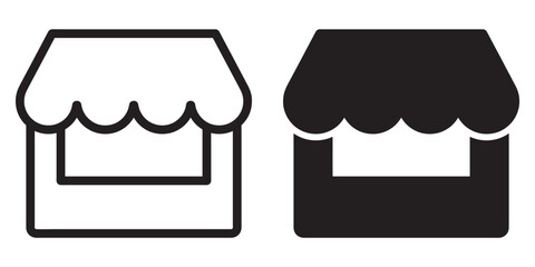 ofvs272 OutlineFilledVectorSign ofvs - store vector icon . farmer market sign . food stall symbol . shop . isolated transparent . black outline and filled version . AI 10 / EPS 10 / PNG . g11612