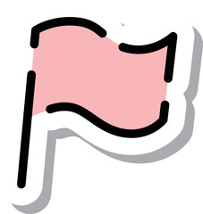 ステッカー風点線アイコン　旗