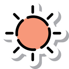 ステッカー風点線アイコン　太陽