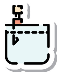 ステッカー風点線アイコン　胸ポケット