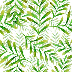 
Watercolor leaves in a seamless pattern. Can be used as fabric, wallpaper, wrap.