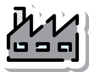 ステッカー風点線アイコン　工場