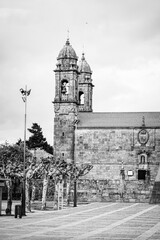 Fototapeta na wymiar Church of San Benito, located in the Plaza de Fefiñanes, in Cambados (Spain)