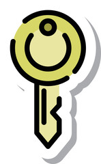 ステッカー風点線アイコン　鍵