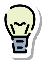 ステッカー風点線アイコン　電球