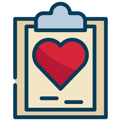 check board love heart list icon filled outline