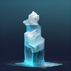 A illustration of a monolit made form blue Ice