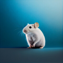 a Illustration for a very cutte Mouse on a blue Background