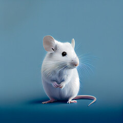 a Illustration for a very cutte Mouse on a blue Background