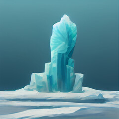 A illustration of a monolit made form blue Ice - obrazy, fototapety, plakaty
