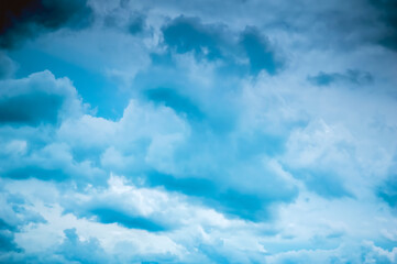 Naklejka na ściany i meble Close Up Abstract Background Of Clouds 18-7-2020 In Blue