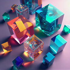 a abstract illustration of colorful cubes