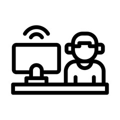 streamer line icon illustration vector graphic