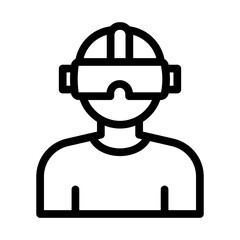 virtual reality line icon illustration vector graphic