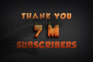 7 Million  subscribers celebration greeting banner with Pumpkin Design