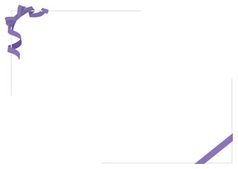 紫のリボンフレーム