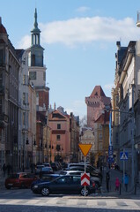 Obraz premium Wielka Street on March 6, 2021. Poznan, Poland.