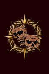 Human skull mask vector illustration