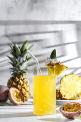 pineapple with passion fruit juice