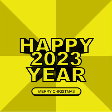 Happy New Year 2023 And Merry Chritsmas Retro Background