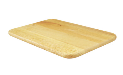 Natural wooden cutting board isolated on white