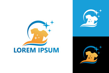 Laundry logo template design vector